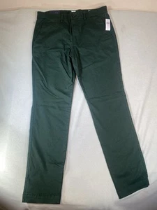 Gap Slim Fit Essential Khaki Chino 32x32 Baumwolle Stretch Golf Grün Oliv Neu mit Etikett Neu - Bild 1 von 10