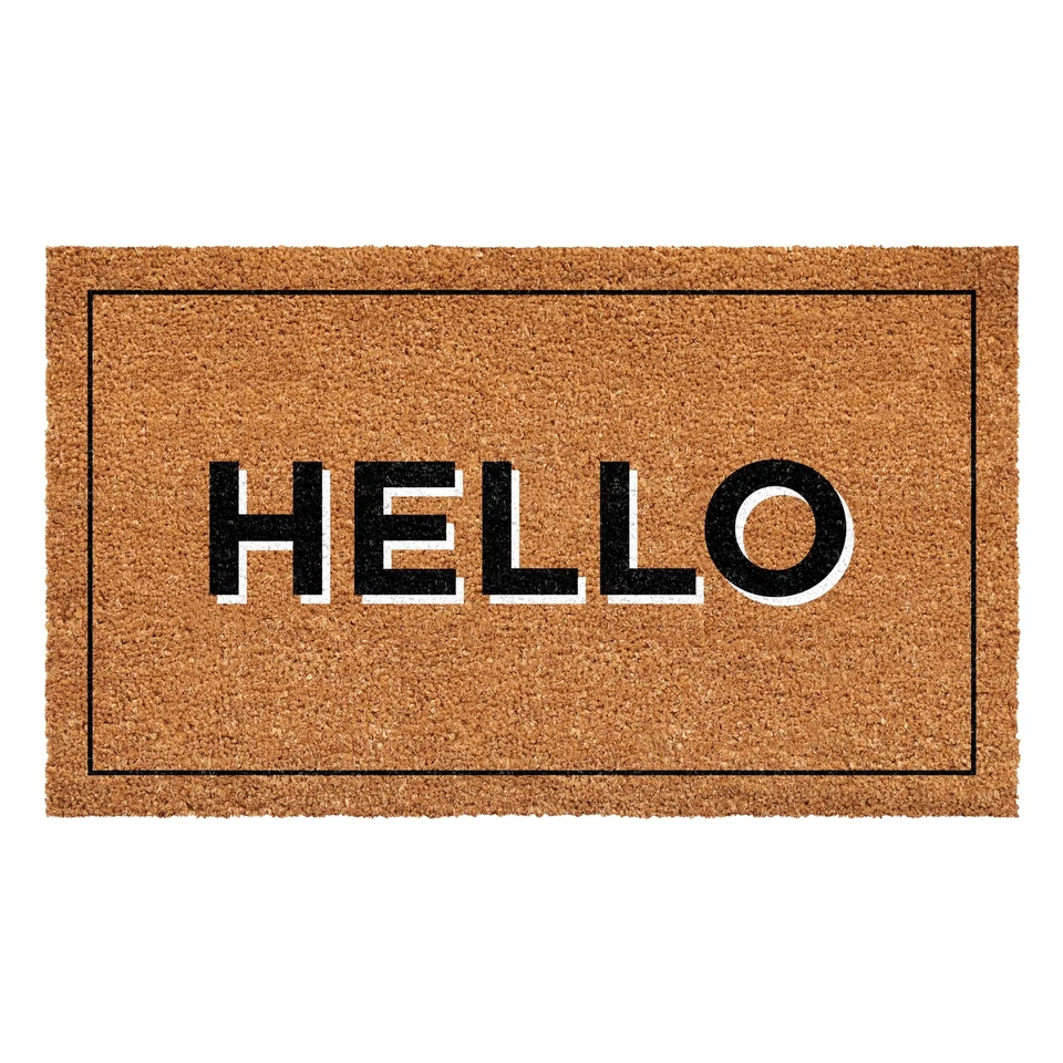 Hello with Border Doormat Non-Slip Entryway Rug 24x36 inch 112112436