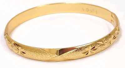 Pulseira de ouro amarelo 10K com design de floco de neve estrela filigrana ornamentada 7,5" - Imagem 1 de 4