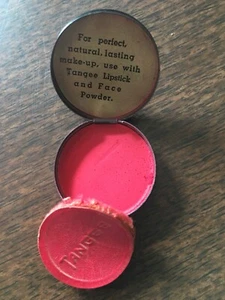 Polvo rojo teatral compacto de hojalata Tangee Rouge de colección con soplo George W Luft - Imagen 1 de 3