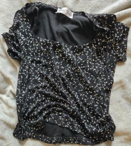 Ronni Nicole - Short Sleeve - Silver Glitter - Black - Size L - Top - Picture 1 of 3