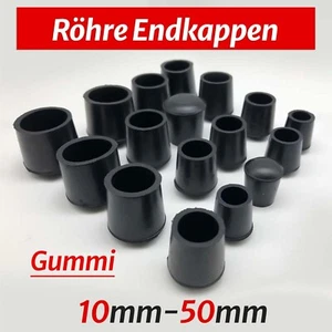 Schwarz Quadrat / Runder Gummi Abdeckung Stuhl, Tisch, Füße, Röhre Endkappen - Picture 1 of 30