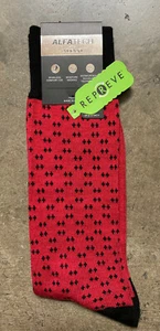 New Alfani Men's Dress Socks, Red Combo, 7-12 - Picture 1 of 1