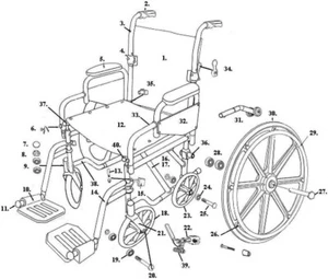 Antrieb Poly-Fly Rollstuhl/Fliegengewicht Transportstuhl Combo - Hinterrad 24" PT#30 - Bild 1 von 1