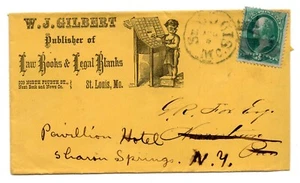 US 1870S ST. LOUIS MO. ADVERTISING COVER OF TYPESETTER AT PUBLISHER W.J. GILBERT - Picture 1 of 2