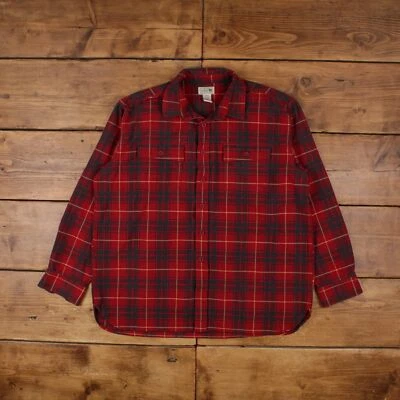 Vintage L.L.Bean Flannel Shirt Button XL Mens Long Sleeve Red Check - Image 1 of 4