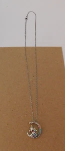 NEW SILVER UNICORN NECKLACE WITH COLORED FAUX GEMS  FOR A GIRL  FREE SHIP IN USA - Picture 1 of 2
