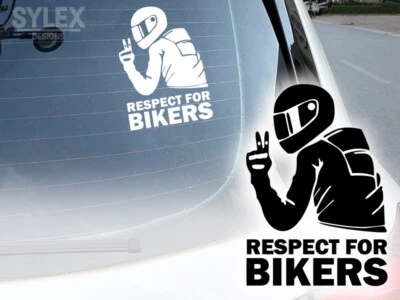 SYLEXDESIGNS RESPECT FOR BIKERS Aufkleber 2xSticker Motorrad Auto Bikergruß Mehrere Größen
