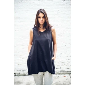 $ 201 Neu mit Etikett Kin Studio XS S 4 6 Flügel Tanktop Lagenlook schwarz Bio-Baumwolle Shirt - Bild 1 von 4