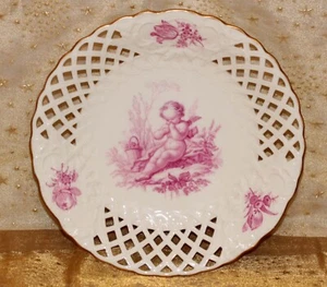 FAB ANTIQUE MINTON 'NEWCASTLE' DESSERT COMPORT STAND WITH PUCE CHERUB c.1866 - Picture 1 of 23