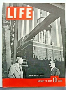 Life Magazine January 18, 1937 - Henry and Edsel Ford At Dearborn - Picture 1 of 3