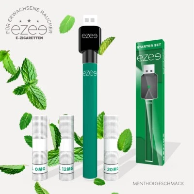 Ezee E Zigarette Starterset MINZE Geschmack  Wiederaufladbar MIT / OHNE Nikotin - Bild 1 von 4