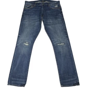 Polo Ralph Lauren Varick Slim Straight Patched Repaired Jeans Sz 36x34 - Bild 1 von 12