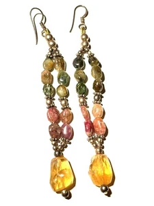 Vintage Stone Earrings - Picture 1 of 3