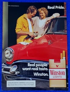 1987 WINSTON LIGHTS CIGARETTE ORIGINAL PRINT AD "REAL PEOPLE WANT REAL TASTE." - Picture 1 of 1