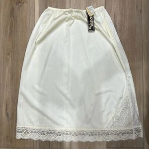 NWT vintage Vassarette ivory half slip large lace - Picture 1 of 7