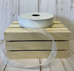 Solid White 5/8" Wide Sheer Organdy Organza Ribbon 25 Yards Nylon Spool NEW - Picture 1 of 2