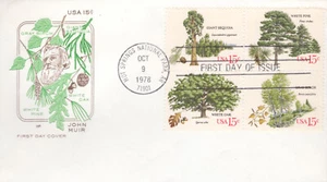 1978 FDC - Scott# 1764-67 - Trees - Farnum - Picture 1 of 1