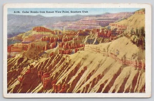 Postkarte um 1930 Süd-Utah Zeder bricht vom Aussichtspunkt Sonnenuntergang - Bild 1 von 2