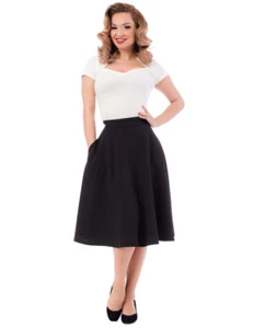 ROPA CONSTANTE Mujer Bolsillo Cintura Alta Emociones Falda Negra S-2XL NUEVA - Imagen 1 de 2