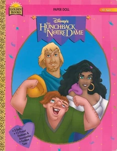 Muñecas de papel vintage de libro dorado jorobado de Notre Dame de Disney sin cortar 1996 - Imagen 1 de 6