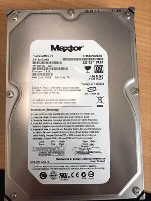 MAXTOR DiamondMax 21 320GB SATA 3.5" Hard Drive STM3320820AS 9DP13G-326 - Image 1 of 4