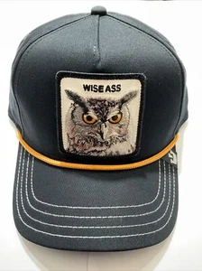 Goorin Bros The Farm 100% Cotton Rope Baseball Cap Black Wise Ass Owl-New W/Tag - Picture 1 of 6