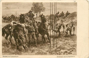 WWI Postcard German Soldiers Dismount And Fight Hoffmann - Picture 1 of 2