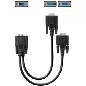 Belkin F2CM038B01 12IN (1FT) VGA HD15 to 2 VGA Video Y-Splitter BLACK Cable - Picture 1 of 2