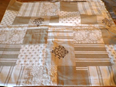 1 pièce de tissu ameublement style patchwork   beige - Photo 1/4