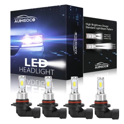 9005 9006 LED Headlights Kit Combo Bulbs 6000K High-Low Beam Super White Bright - Image 1 of 4