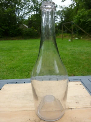bouteille ancienne vin verre soufflé 19ème transparent antique glass bottle 19th - Photo 1/4