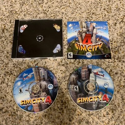Sim City 4 PC CD-ROM Game 2 Disk Set Vintage EA Games 2003 Complete  - Image 1 of 4