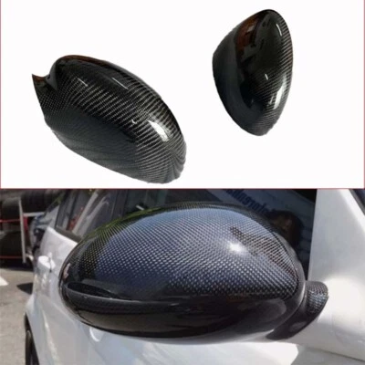 Tapas de cubierta de espejo retrovisor lateral adicionales de fibra de carbono real para BMW M3 E46 2001-2006 Foto 1 de 4