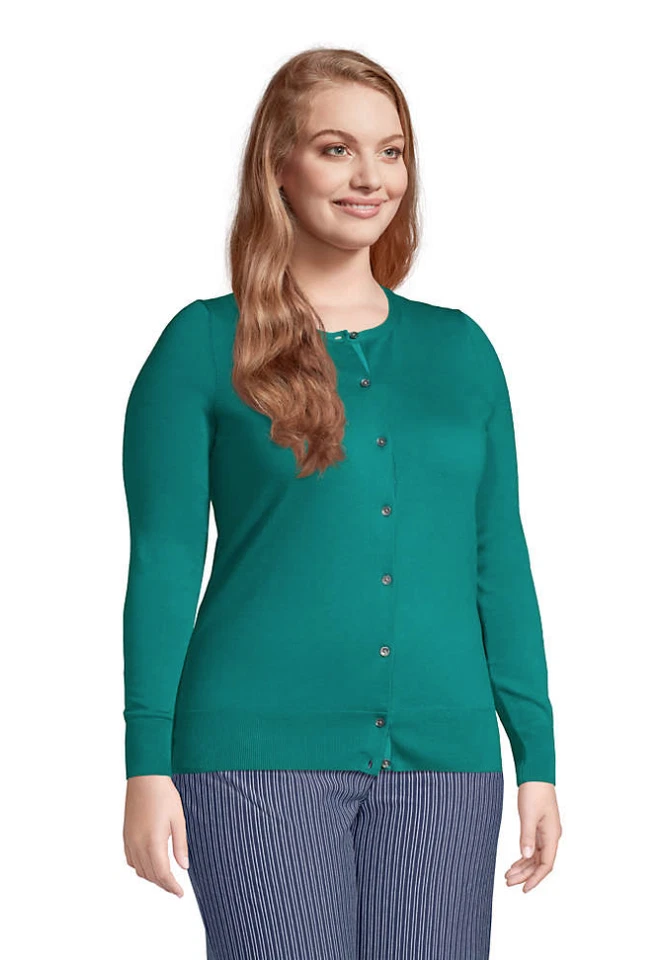 CHRISTOPHER BANKS ESSENTIAL Verde Gris Púrpura CROCHET Tejido CARDIGAN Suéter XL Foto 1 de 1