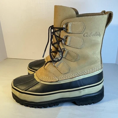 Botas Cabelas para mujer talla 7 tostadas negras pato invierno nieve goma suela aislada Foto 1 de 4