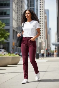 Gloria Vanderbilt Women's  Amanda Corduroy Slim High Rise Pant 12 Huckleberry - Picture 1 of 7