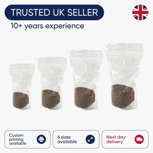 Bolsa de pie transparente sellable con sello de agarre con bloqueo de cremallera - Imagen 1 de 18