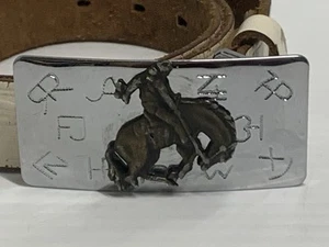 Cintura da Camera Co Fibbia per Cintura Made In USA Marchi di Bovini Occidentali Cavaliere - Foto 1 di 3