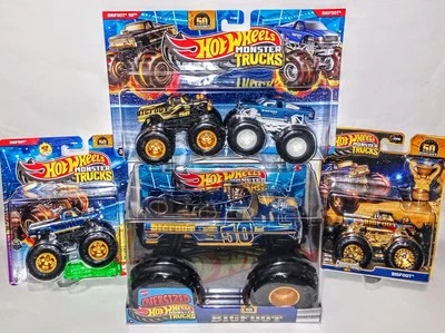 风火轮 Monster Trucks Bigfoot 50 周年纪念 1: 64 批量 带超大 1: 24 — 第 1/4 张图片