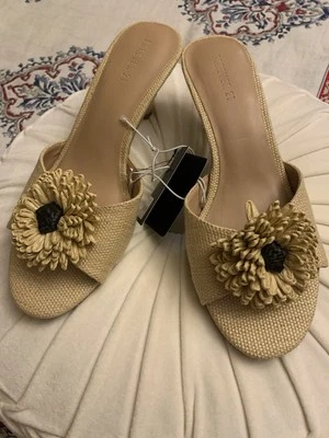 Женские летние сандалии на каблуке без шнуровки Forever 21 размер 8 Rafia - Изображение 1 из 4