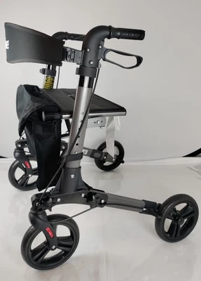 Drive Medical Compact Folding Rollator w/ Seat – Gray/Black RTL10288BK - Image 1 of 4