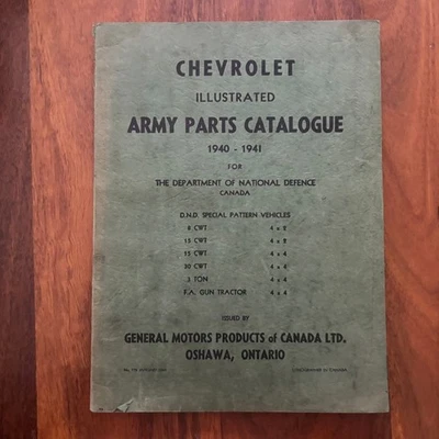 Chevrolet Army Parts Catalogue 1940–41 – Illustrated – GM Canada Oshawa – Milita - image 1 of 2