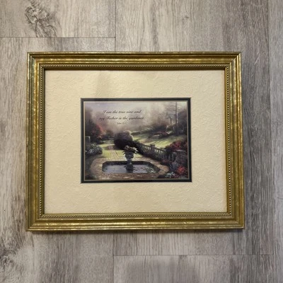 Thomas Kinkade 2001 impresión acento auténtico John 15:1 pintura al óleo imagen 11x9,5 Foto 1 de 4