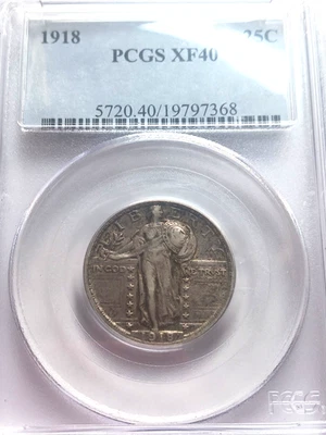 1918 STANDING LIBERTY QUARTER PCGS XF  NICE - Image 1 of 4