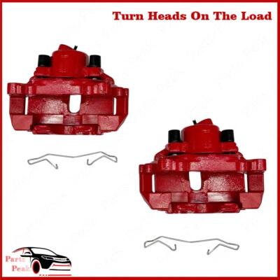 S2974 Front Red Calipers Pair For 2005-2021 Audi A3 Volkswagen Rabbit GTI Golf - Image 1 of 4
