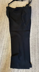 Mens Flat Front Black Dress Pants with Button Suspenders big man size 52 X 30" - Picture 1 of 5