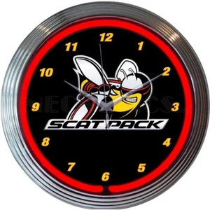 Neonetics 8SCATB Dodge Scat Pack Car 15 Inches Neon Clock - Picture 1 of 1