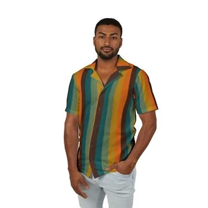 Men's Vibrant Hawaiian Camp Shirt - Casual Summer, Beachwear, Vacation, Retro - Picture 1 of 25