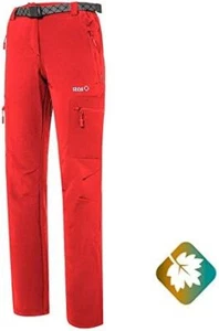 IZAS Bury Damen Hose Wanderhose Trekking Berghose, rot, XXL, Bundweite 44 cm
